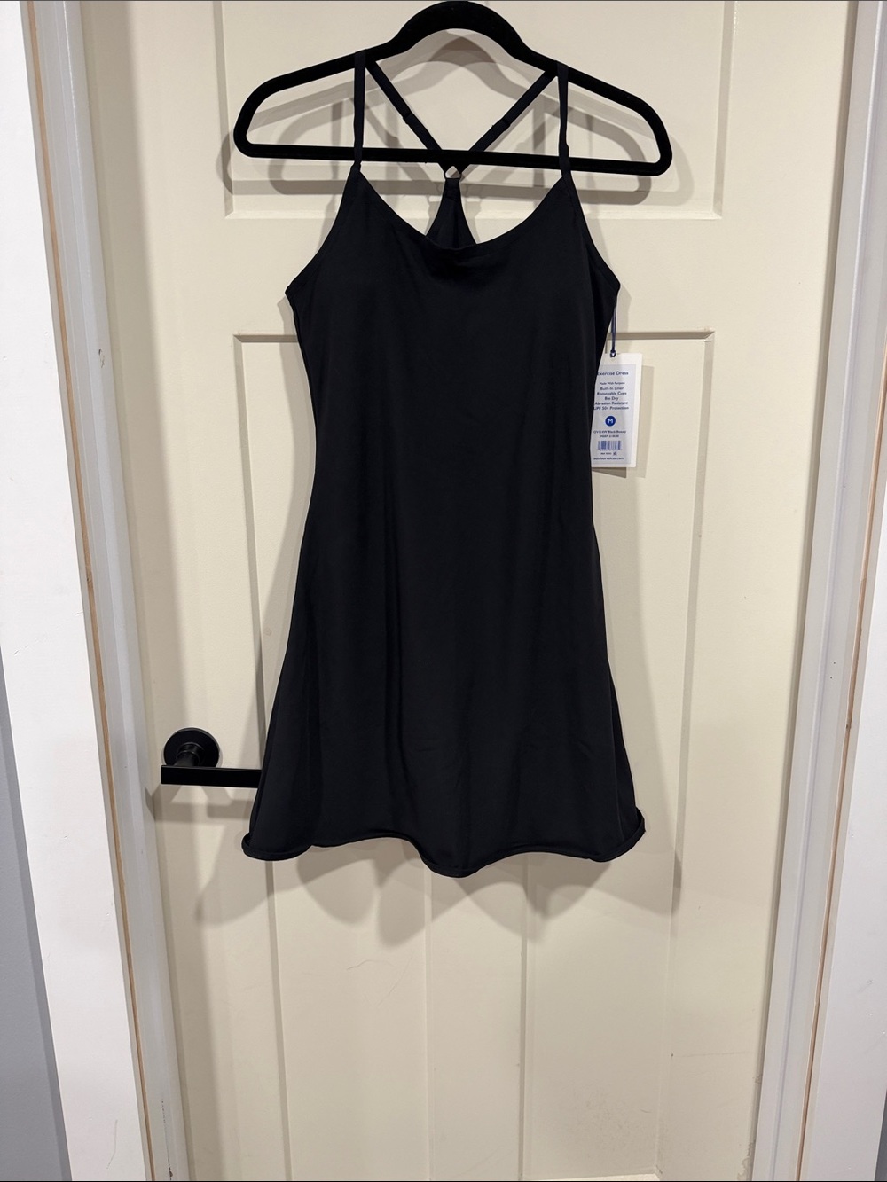 Outdoor Voices Black Mini Exercise Dress with Strappy Back
